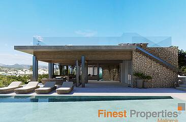 Villenprojekt mit 5 Schlafzimmer und Meerblick in Santa Ponsa zu verkaufen